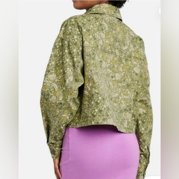 NWT Wild Fable Women's Cropped Canvas Surplus Shacket - Picture 2 of 4